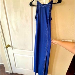 Blue long dress with slit, size 5/6